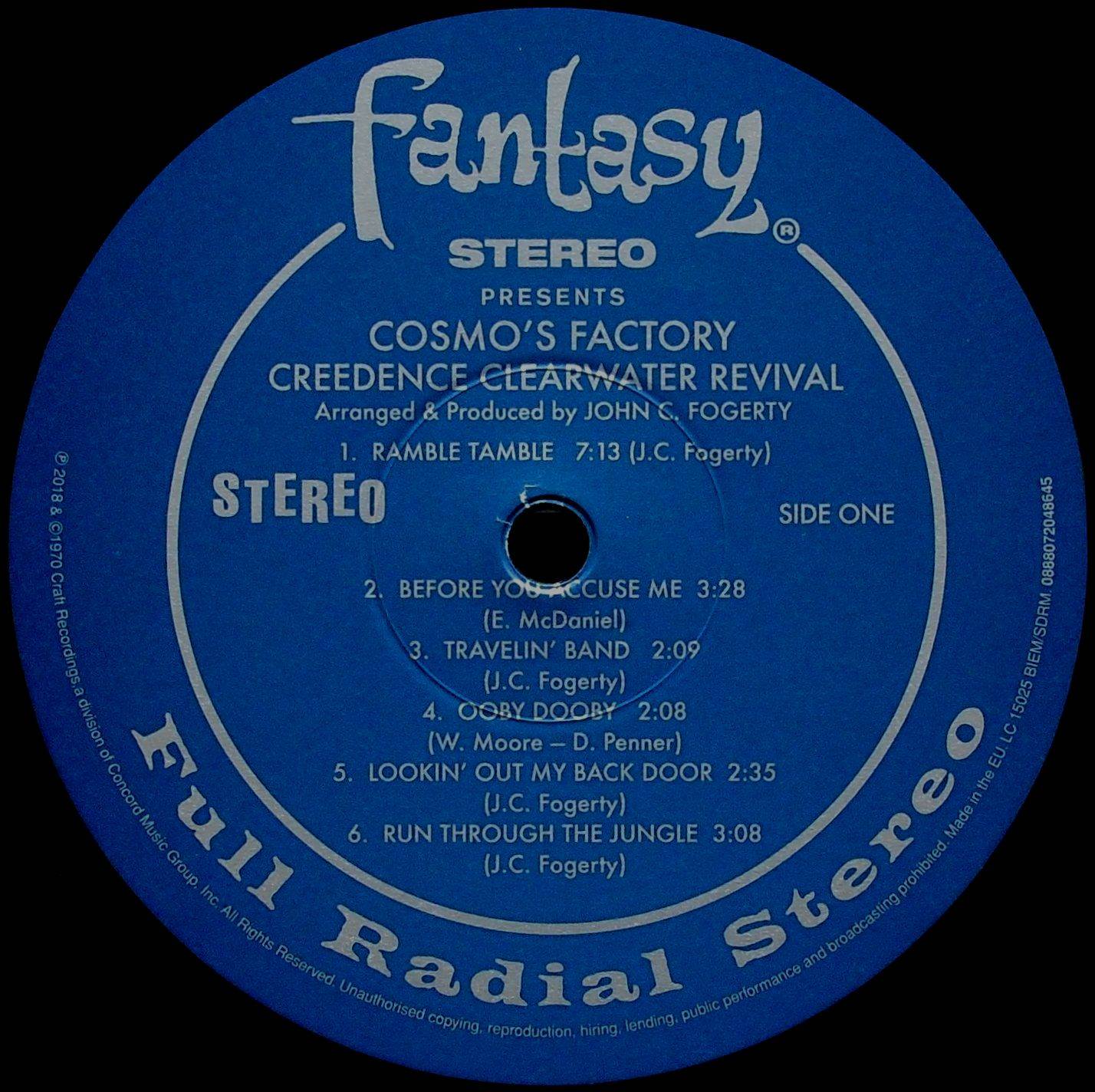 Creedence Clearwater Revival Cosmos Factory : LP Label A